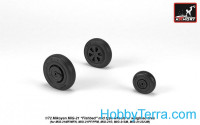 Wheels set 1/72 Mikoyan MiG-21 Fishbed w/weighted tires, mid