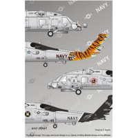 Authentic Decal  4828 Modern US NAVY Sikorsky SH-60B Sea Hawk, HSL-42,43,46 BONUS Spain NAVY