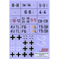 Decal 1/72 for Luftwaffe Bf-109 Aufklerar (Reconnaissance fighters)