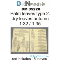 Palm leaves, yellow (dry leaves. autumn) in 1:32-1:35 scales: type #2