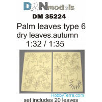 Palm leaves, yellow (dry leaves. autumn) in 1:32-1:35 scales: type #6