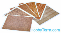 DAN models  35268 Paper material for dioramas. Wooden floors. Parquet, 6 pieces: 180x125 mm