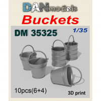 Accessories for dioramas. Buckets (3D printed), 10pcs