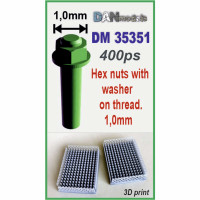 Hex nuts with washeron thread 1mm, 400 pcs