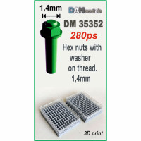 Hex nuts with washeron thread 1.4mm, 280 pcs