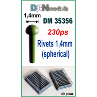 Rivets 1.4mm (spherical), 230 pcs