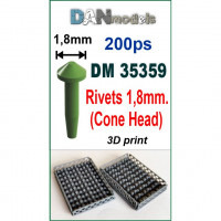 Rivets 1.8mm (Cone head), 200 pcs