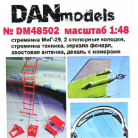Mig-29 step-ladder, chocks, canopy mirrors, aerial