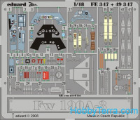 Photo-etched set 1/48 Fw 190A-3, for Hasegawa kit