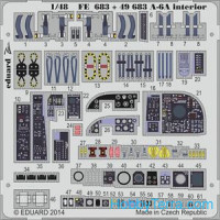 Photo-etched set 1/48 A-6A interior (self adhesive), for HobbyBoss kit