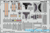 Photo-etched set 1/48 He 51B.1, for Roden kit