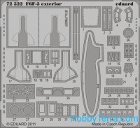 Photo-etched set 1/72 F6F-3 exterior, for Eduard kit