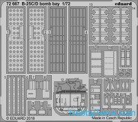 Photo-etched set 1/72 B-25C/D bomb bay, for Airfix kit