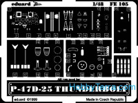 Photo-etched set 1/48 P-47D-25, for Academy kit