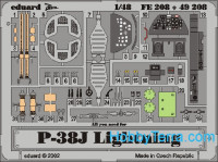 Photo-etched set 1/48 P-38J Color, for Hasegawa kit