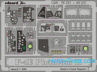 Photo-etched set 1/48 F-4E Phantom II Color, for Hasegawa kit