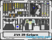 Photo-etched set 1/48 JAS-39 Gripen, for Italeri kit