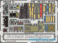 Photo-etched set 1/48 F-104G Starfighter self adhesive, for Hasegawa kit