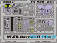 Photo-etched set 1/72 AV-8B Harrier II Plus Color, for Hasegawa kit