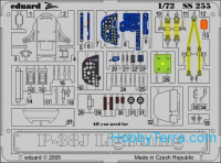 Photo-etched set 1/72 P-38J Lightning Color, for Academy kit