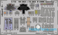 Photo-etched set 1/72 F-100C interior Color, for Trumpeter kit