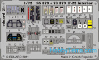 Photo-etched set 1/72 F-22 interior, for Fujimi