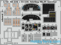Photo-etched set 1/72 Stirling Mk.IV interior (self adhesive), for Italery kit