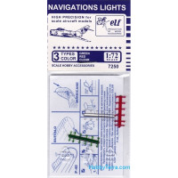 Navigation lights. Green, red, clear, 12x3 pcs