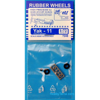 Rubber wheels 1/72 for Yak-11