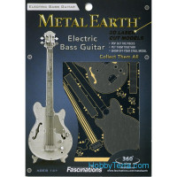 3D metal puzzle. Electric Bass Guitar