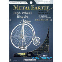 3D metal puzzle. High Wheel Bicycle