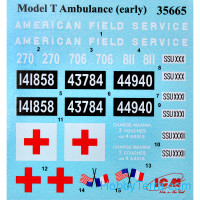 ICM  35665 Model T 1917 Ambulance (early), WWI AAFS Car