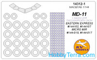 Mask 1/144 for MD-11 (with side windows on fuselage) + wheels, for Eastern Express kit