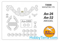 Mask 1/72 for Antonov An-26/An-32, for Amodel kit
