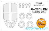 Mask 1/72 for Yak-28P and wheels masks, for Amodel kit