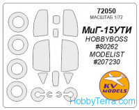 Mask 1/72 for MiG-15UTI and wheels masks, for Hobby Boss kit