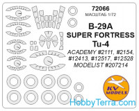 Mask 1/72 for Boeing B-29A/B / Tu-4 and wheels masks, for Academy kit