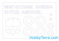 Mask 1/72 for E-7PD (Amodel) / MiG-21PFM (Zvezda) and wheels masks