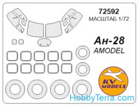 Mask 1/72 for Antonov An-28 and wheels masks, for Amodel kit