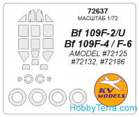 Mask 1/72 for Bf-109 F-2 / U and wheels masks, for Amodel kit