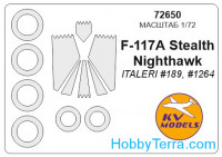 Mask 1/72 for F-117A Nighthawk and wheels masks, for Italeri kit