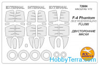 Mask 1/72 for F-4 Phantom (all modifications) double sided + wheels, for Fujimi kit