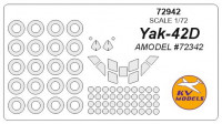 Mask 1/72 for Yak-42D + wheels masks, for Amodel kit