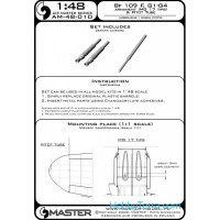 Master  48-010 Bf 109 F, G1 - G4 armament set (MG 17 tips) & Pitot Tube