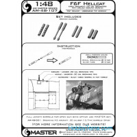 Master  48-107 F6F Hellcat - early armament (.50 cal Browning barrels with drilled cooling jackets)