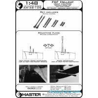 Master  48-109 F6F Hellcat - night fighters armament (.50 cal Brownings and 20mm cannon tips with flash hiders)