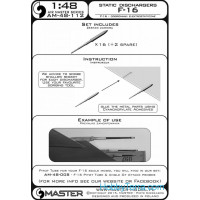 Master  48-112 Static dischargers for F-16, 18pcs