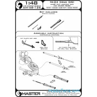 Master  48-126 Mi-24 (Hind D/E) - JakB-12.7 machine gun barrel and DUAS probe (metal and resin parts)