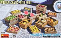 Wooden crates with fruit