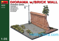 Diorama with brick wall